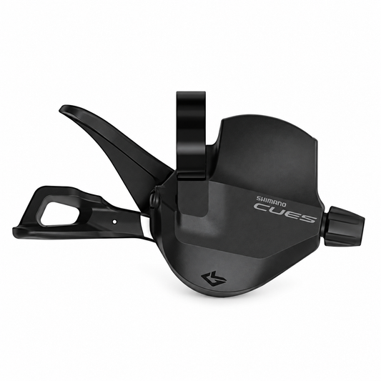 Manípulo de mudanças direito SHIMANO CUES 9V SL-U4010-R Linkglide com indicador — vista do produto sobre fundo branco