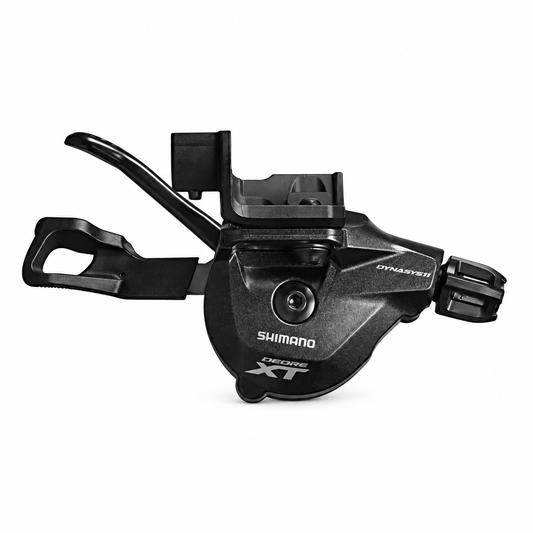 Manípulo de mudanças direito SHIMANO XT 11V SL-M8000-IR (montagem no manete I Spec II) — vista do produto sobre fundo branco