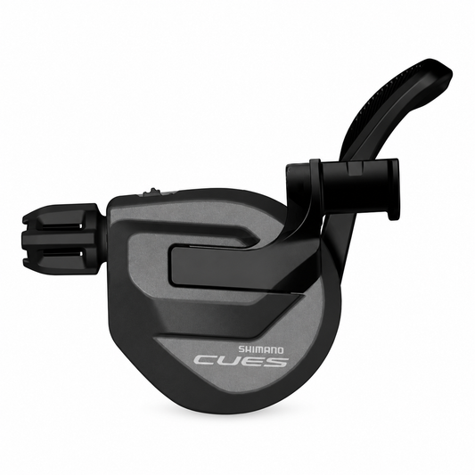 Manípulo de mudanças esquerdo SHIMANO CUES SL-U8000-IL 2V sem indicador de mudanças — vista do produto sobre fundo branco