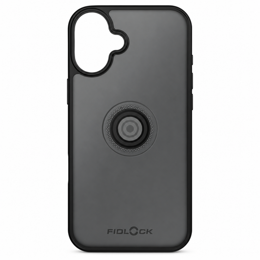 Capa FIDLOCK VACUUM para iPhone 16+ preta — produto sobre fundo branco