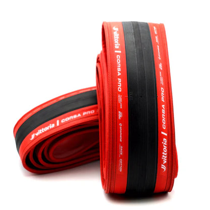 Pneu VITTORIA CORSA PRO Grapheno G2.0 apto para tubeless – edição especial vermelha