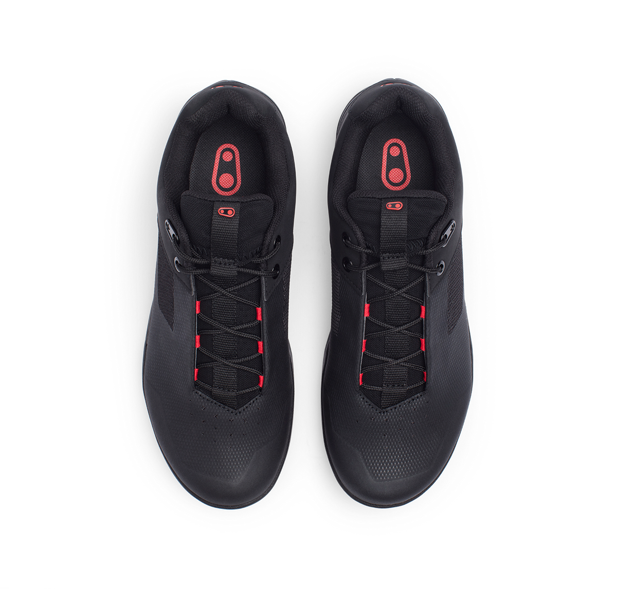 Sapatos de BTT CRANKBROTHERS MALLET LACE CLIP-IN preto/vermelho — vista de cima