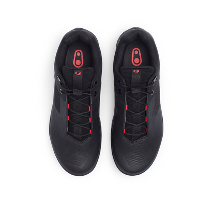 Sapatos de BTT CRANKBROTHERS MALLET LACE CLIP-IN preto/vermelho — vista de cima