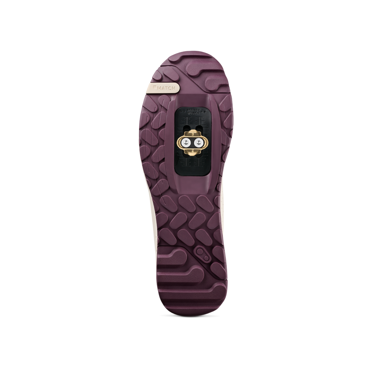 Sapatos de BTT CRANKBROTHERS MALLET TRAIL LACE CLIP branco/roxo — sola com taco