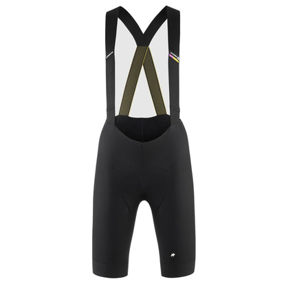 Calções de ciclismo curtos com alças ASSOS DYORA R SPRING FALL para mulher, pretos — fundo branco, 2000 x 2000