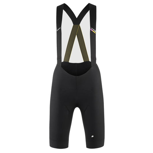 Calções de ciclismo curtos com alças ASSOS DYORA R SPRING FALL para mulher, pretos — fundo branco, 2000 x 2000
