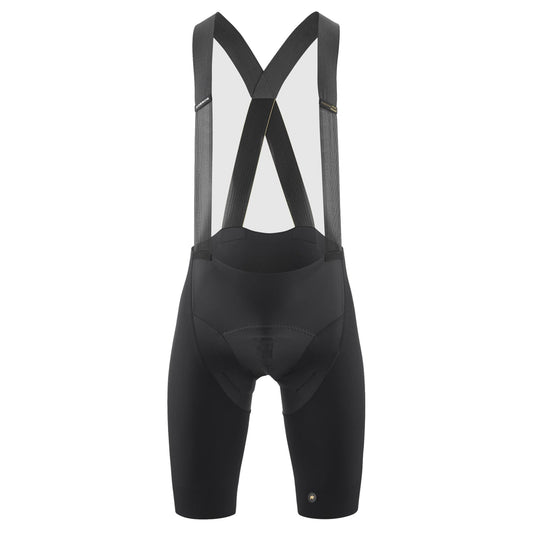 Calções de ciclismo curtos com alças ASSOS EQUIPE RSR S11, pretos — fundo branco, 2000 x 2000