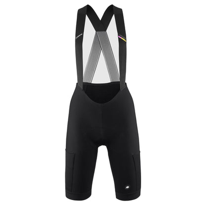 Calções de ciclismo curtos com alças ASSOS TACTICA SPRING FALL T5 para mulher, pretos — fundo branco, 2000 x 2000