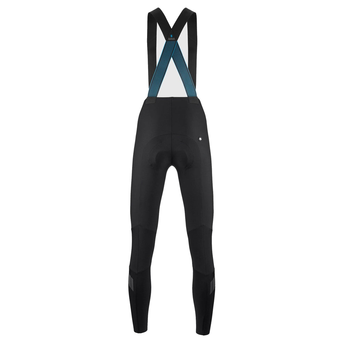 Calças de ciclismo compridas com alças ASSOS DYORA R HABU WINTER S11 para mulher, pretas — fundo branco, 2000 x 2000