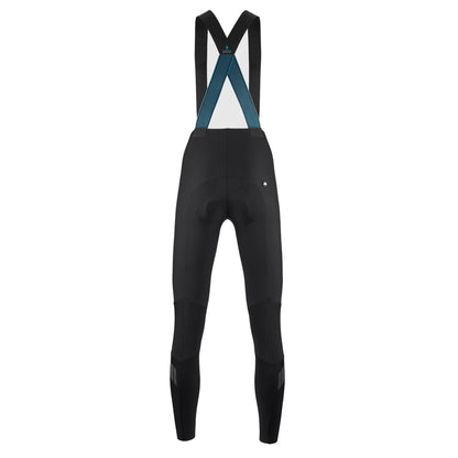 Calças de ciclismo compridas com alças ASSOS DYORA R HABU WINTER S11 para mulher, pretas — fundo branco, 2000 x 2000
