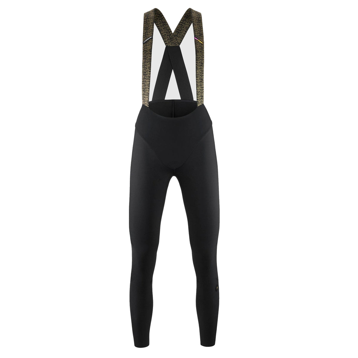 Calças de ciclismo compridas com alças ASSOS UMA GTV SPRING FALL S11 para mulher, pretas — fundo branco, 2000 x 2000