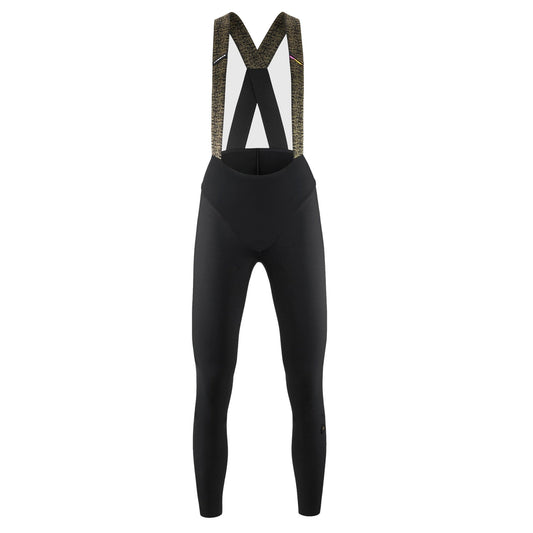 Calças de ciclismo compridas com alças ASSOS UMA GTV SPRING FALL S11 para mulher, pretas — fundo branco, 2000 x 2000