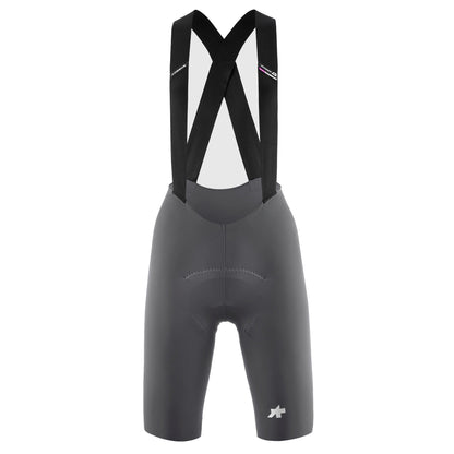 Calções de ciclismo curtos com alças ASSOS DYORA R S11 para mulher, cinzentos — fundo branco, 2000 x 2000