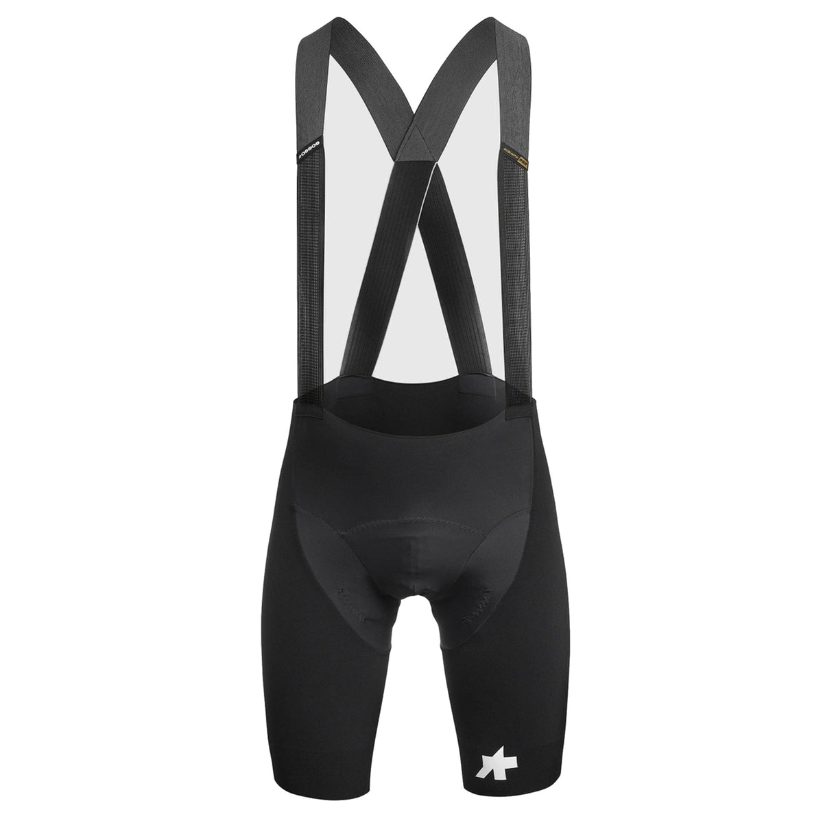 Calções de ciclismo curtos com alças ASSOS EQUIPE RSR BOLIDE S11, pretos — fundo branco, 2000 x 2000