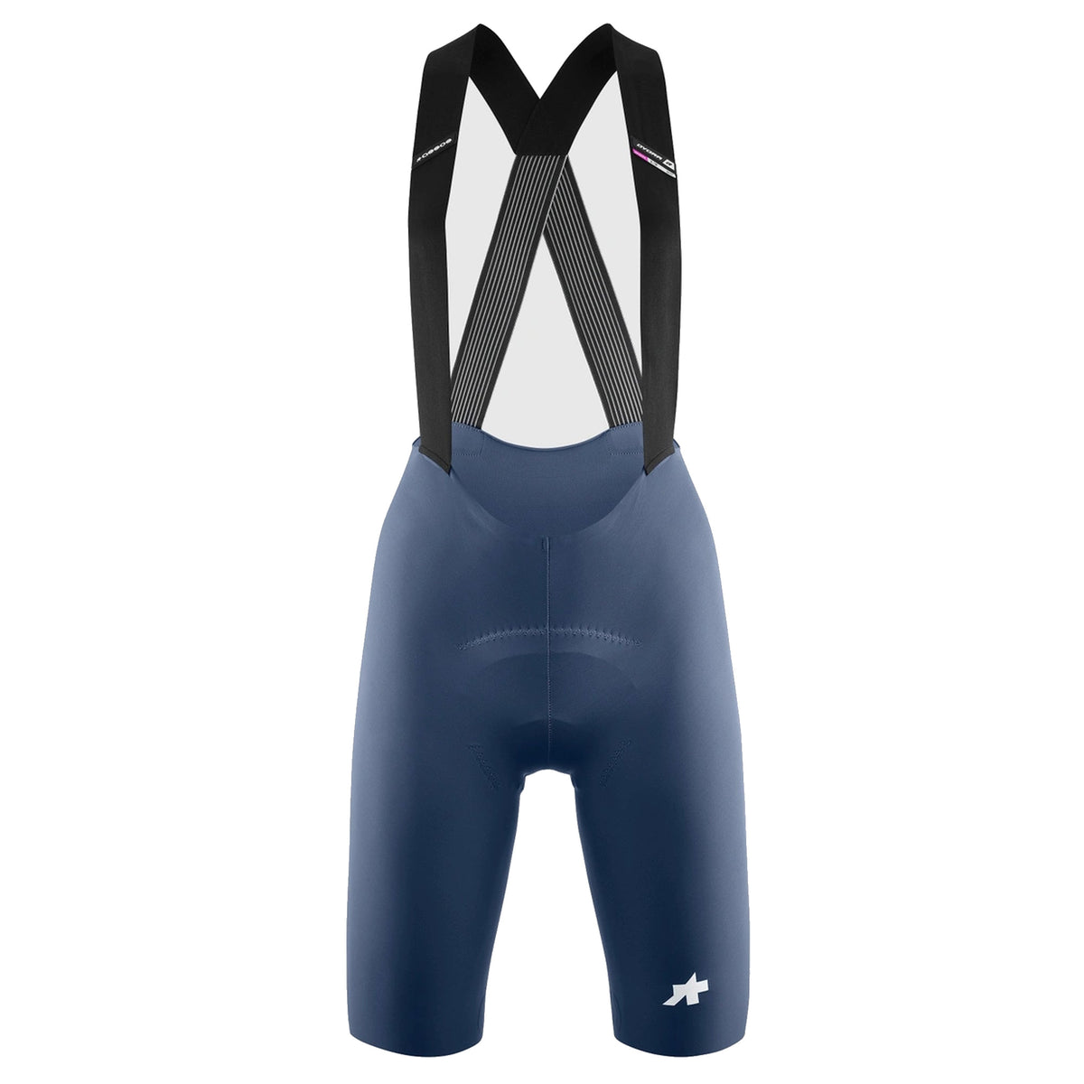 Calções de ciclismo curtos com alças ASSOS DYORA R S11 para mulher, azuis — fundo branco, 2000 x 2000