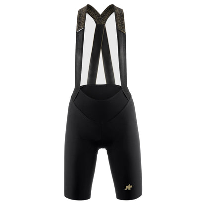 Calções curtos de ciclismo com alças para mulher ASSOS UMA GTV S11, pretos — fundo branco, 2000 x 2000
