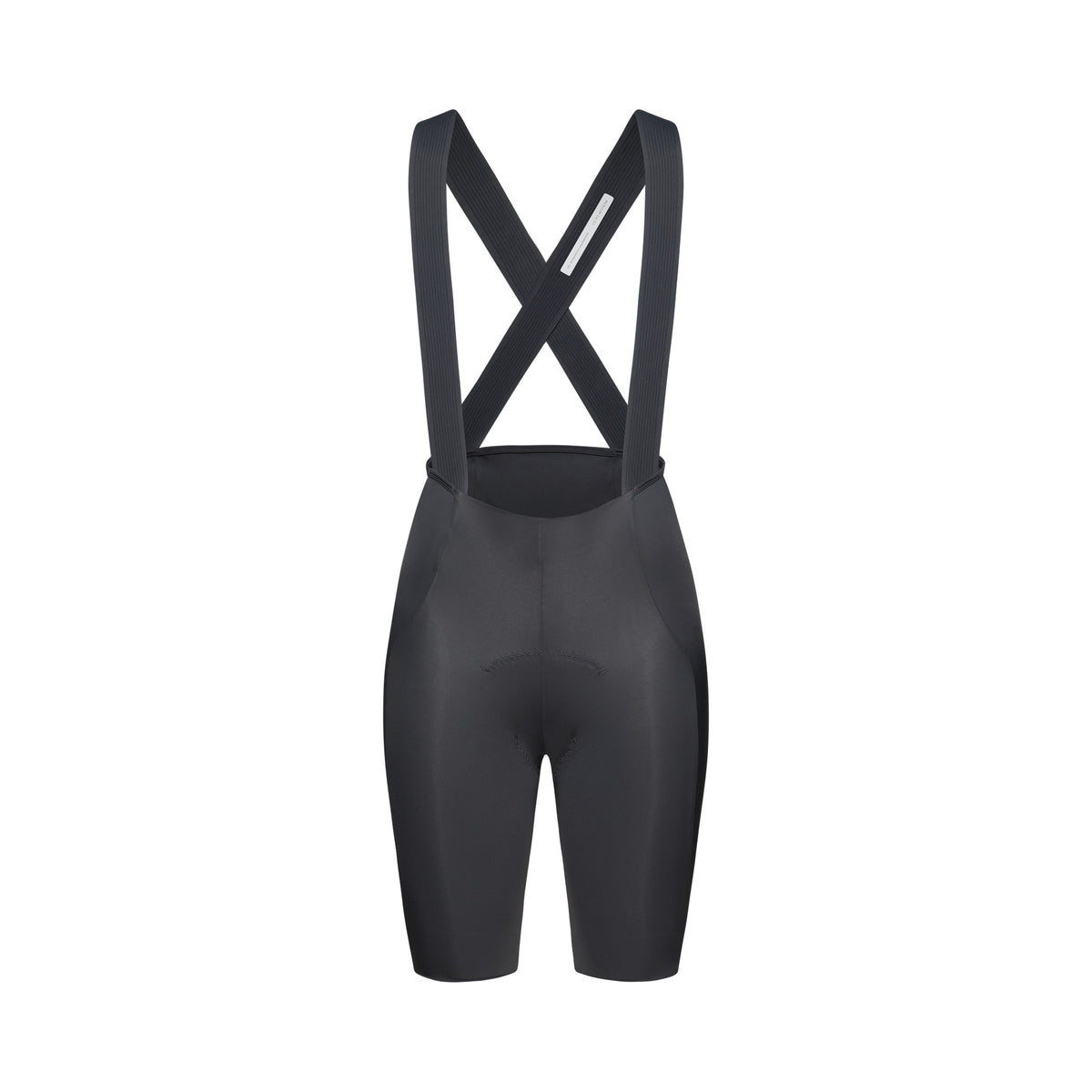 Calções de ciclismo curtos com alças POC RACEDAY para mulher, cinzentos — fundo branco, 2000 x 2000