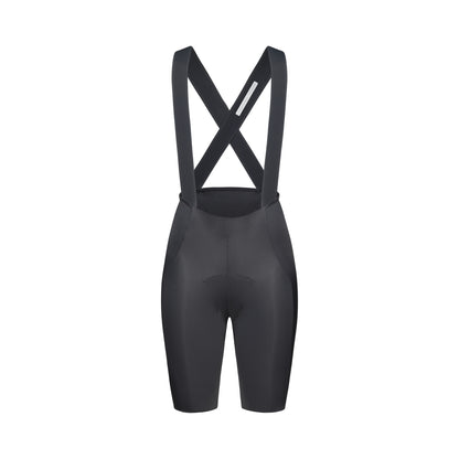 Calções de ciclismo curtos com alças POC RACEDAY para mulher, cinzentos — fundo branco, 2000 x 2000