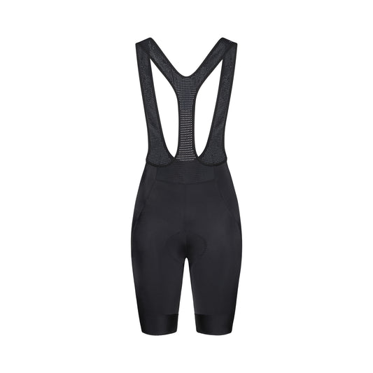Calções curtos de ciclismo com alças POC CADENCE CARGO para mulher, pretos — fundo branco, 2000 x 2000