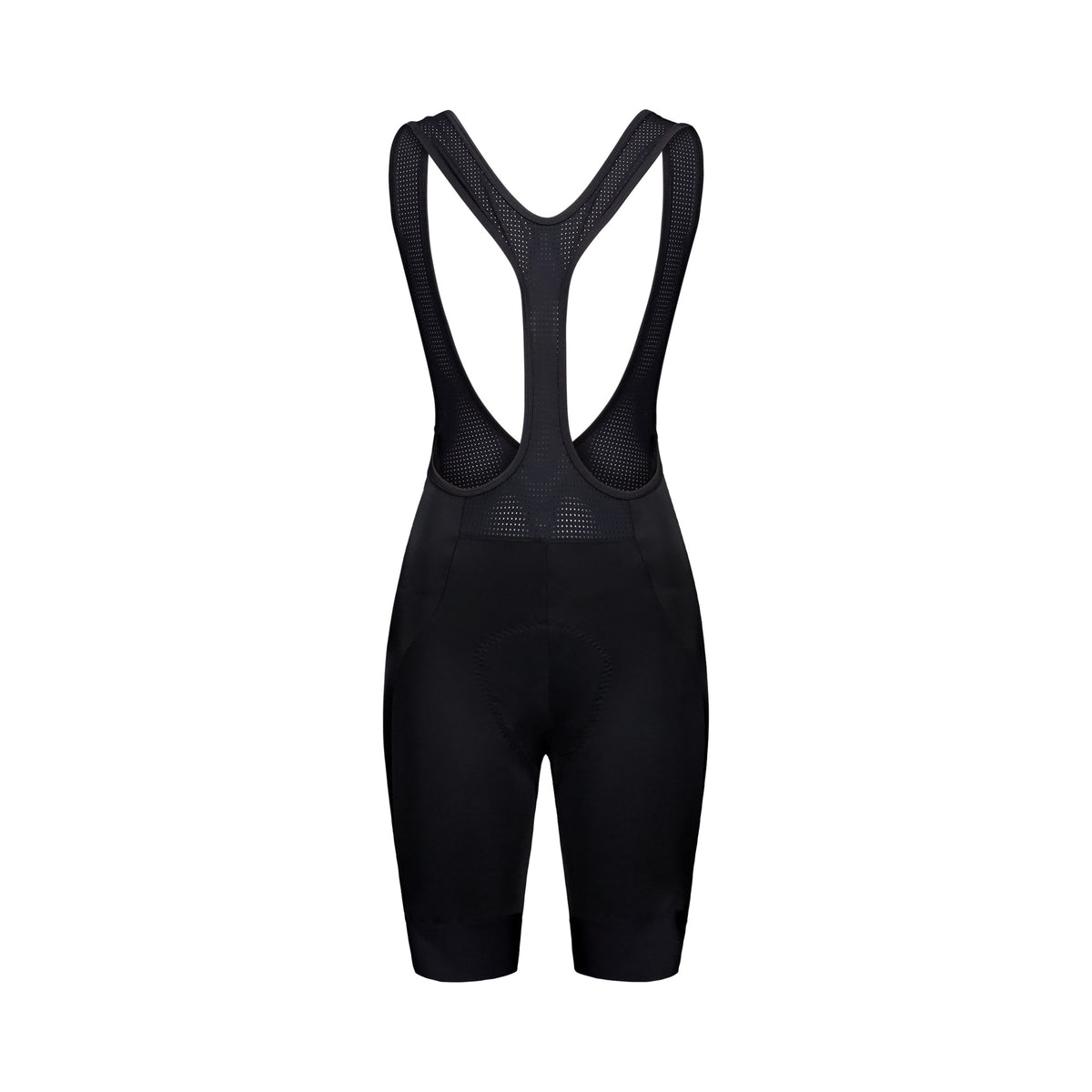 Calções curtos de ciclismo com alças POC CADENCE para mulher, pretos — fundo branco, 2000 x 2000