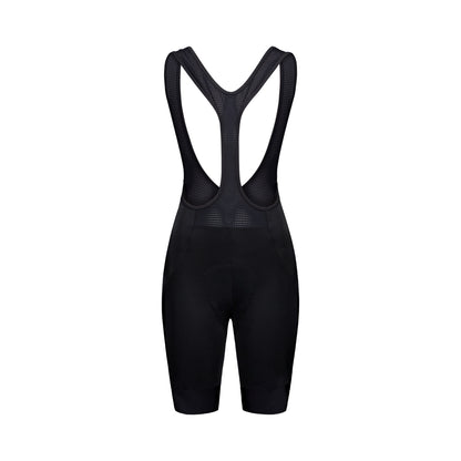 Calções curtos de ciclismo com alças POC CADENCE para mulher, pretos — fundo branco, 2000 x 2000