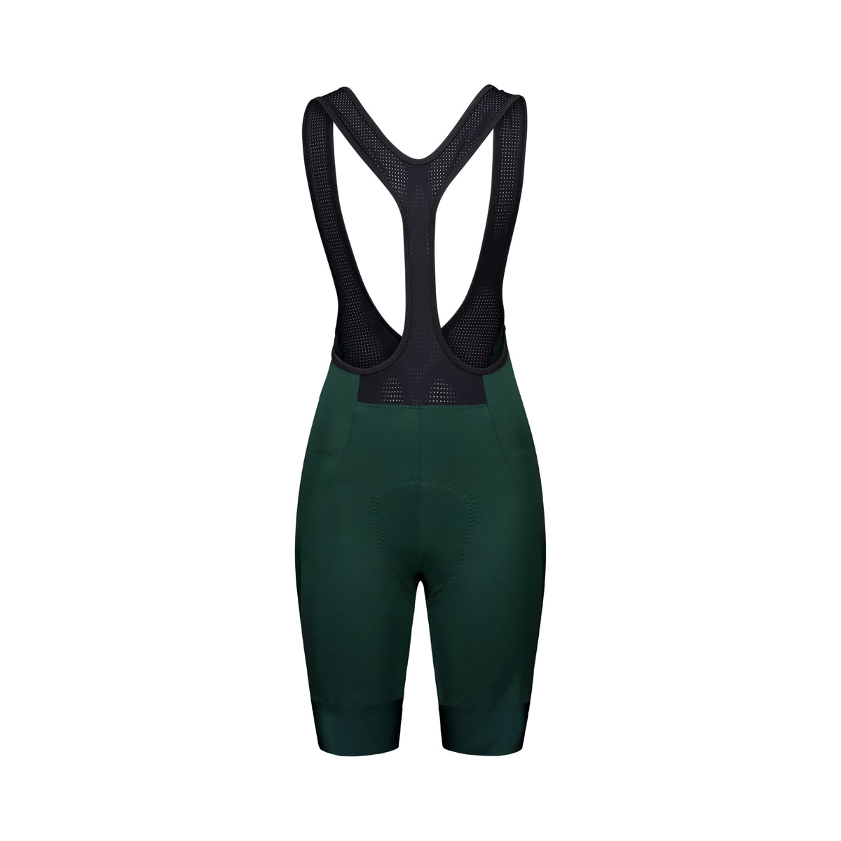 Calções curtos de ciclismo com alças POC CADENCE para mulher, verdes — fundo branco, 2000 x 2000
