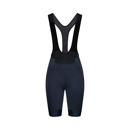 Calções curtos de ciclismo com alças POC CADENCE para mulher, azul-marinho — fundo branco, 2000 x 2000