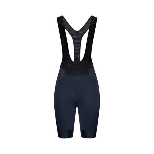 Calções curtos de ciclismo com alças POC CADENCE para mulher, azul-marinho — fundo branco, 2000 x 2000