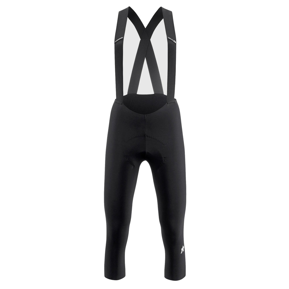 Calções de ciclismo 3/4 com alças ASSOS MILLE GT SPRING FALL S11 para mulher pretos — fundo branco, 2000 x 2000