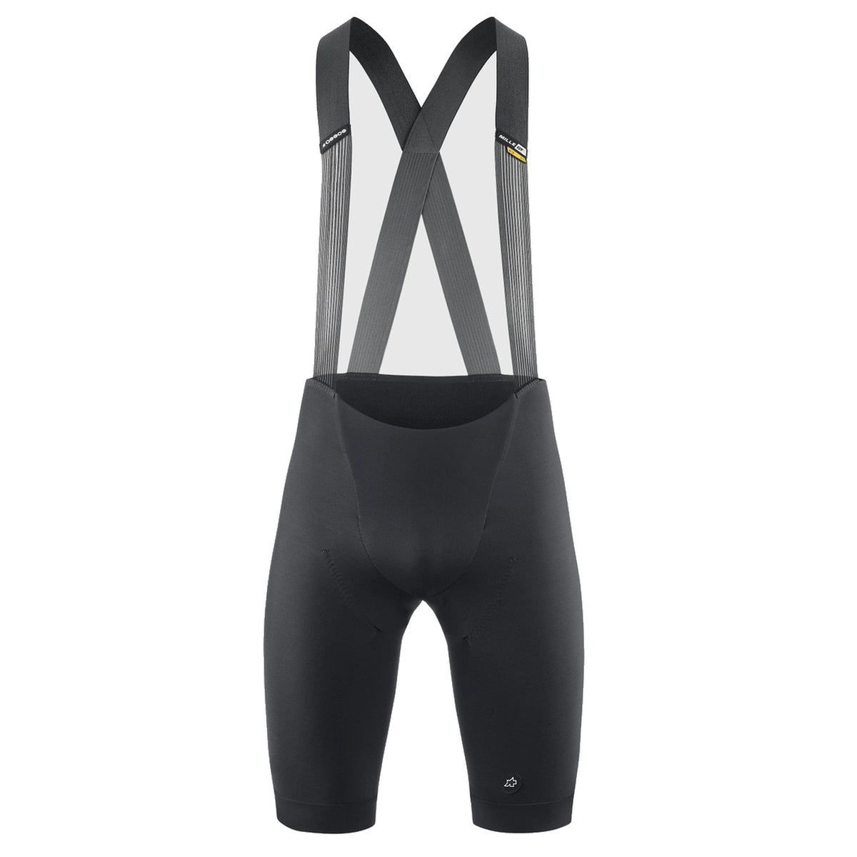 Calções de ciclismo curtos com alças ASSOS MILLE GTS SPRING FALL S11 pretos — fundo branco, 2000 x 2000