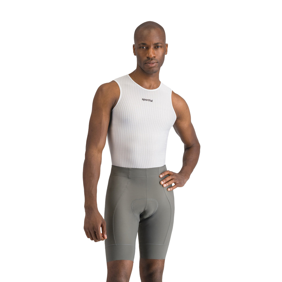 Calções curtos de ciclismo SPORTFUL SRK cinzentos — fundo branco, 2000 x 2000