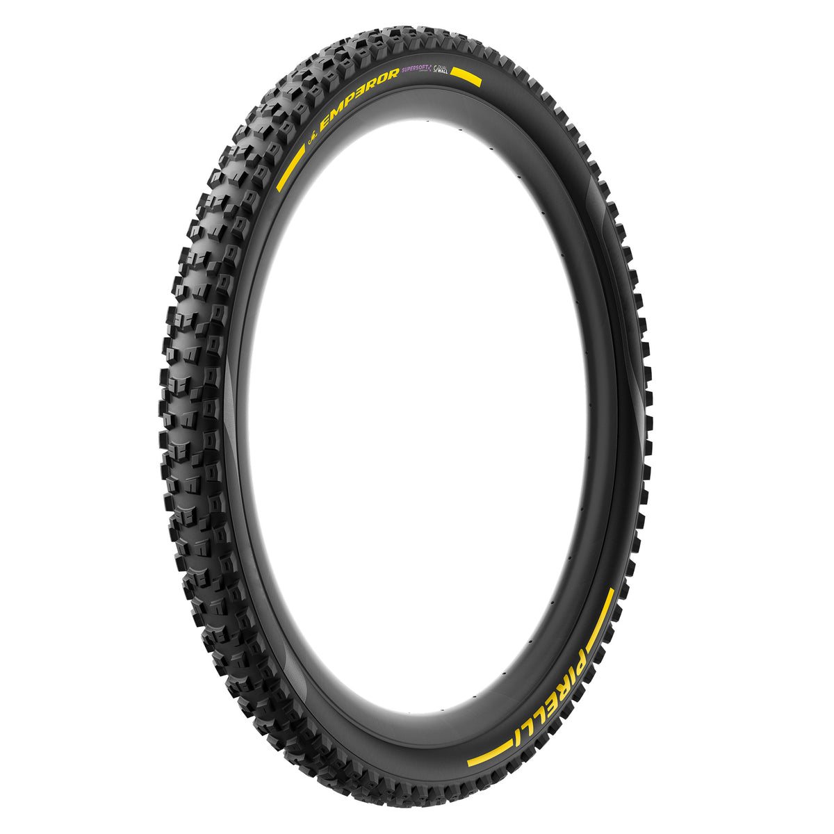Pneu PIRELLI SCORPION EMPEROR 29x2.40 Supersoft DualWall Tubeless Ready Talão Flexível Preto/Amarelo Edição de Equipa