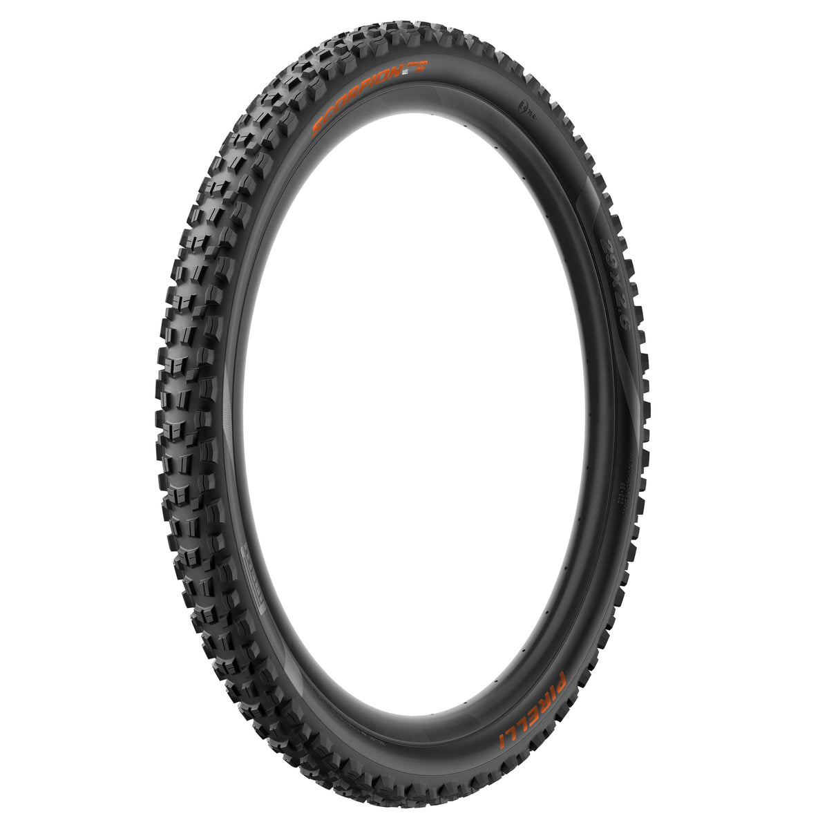 Pneu PIRELLI SCORPION ENDURO M EDIÇÃO COLORIDA 29x2.40 HardWall Tubeless Ready de talão flexível Preto/Laranja