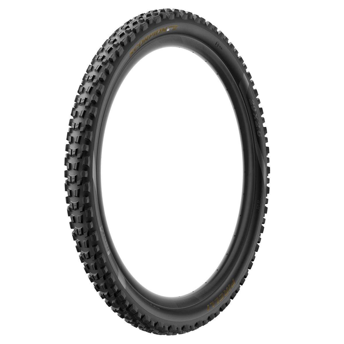 Pneu PIRELLI SCORPION ENDURO M EDIÇÃO COLORIDA 29x2.40 HardWall Tubeless Ready de talão flexível Preto/Dourado