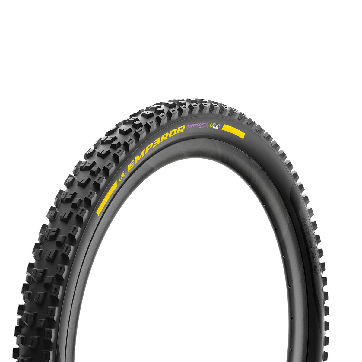 Pneu PIRELLI SCORPION EMPEROR 29x2.40 Supersoft HardWall Tubeless Ready de talão flexível Preto/Amarelo Edição de Equipa
