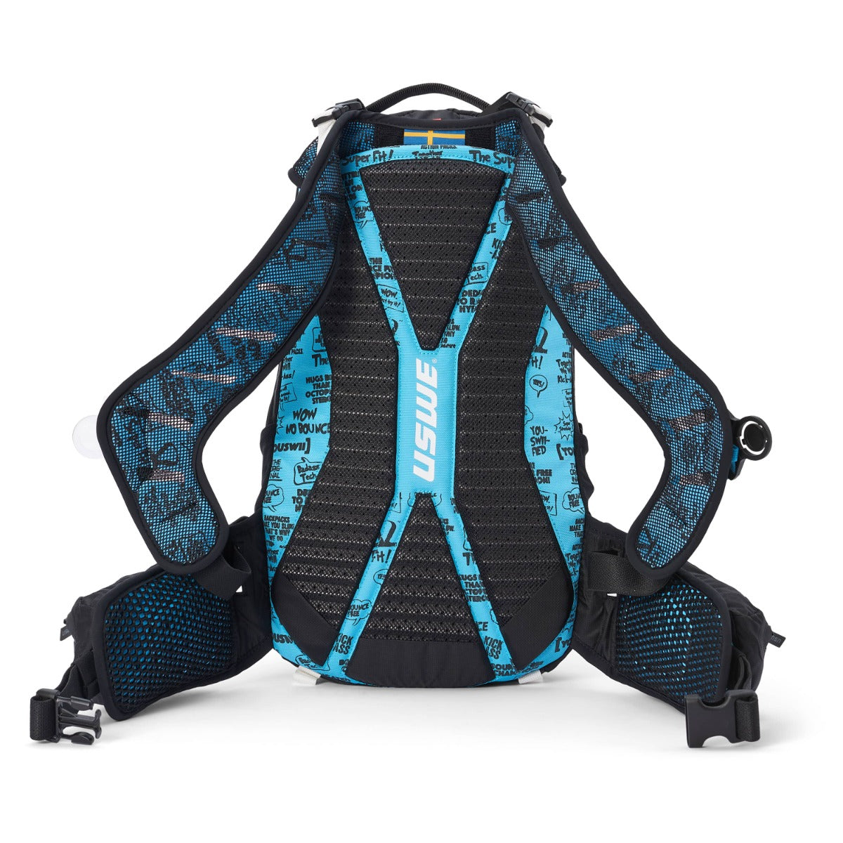 Mochila USWE FLOW 16 L com alça de ombro integrada Preto/Azul