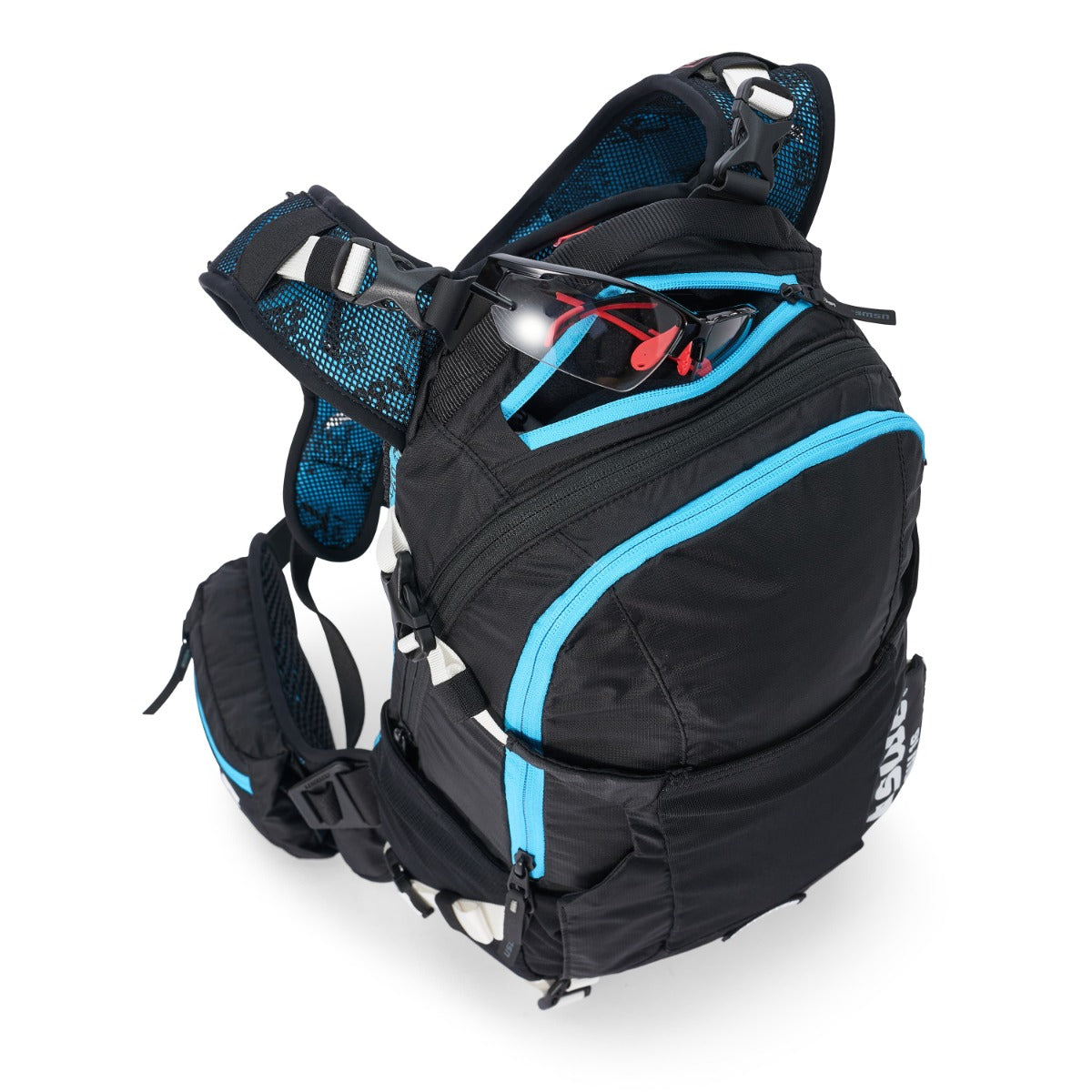 Mochila USWE FLOW 16 L com alça de ombro integrada Preto/Azul
