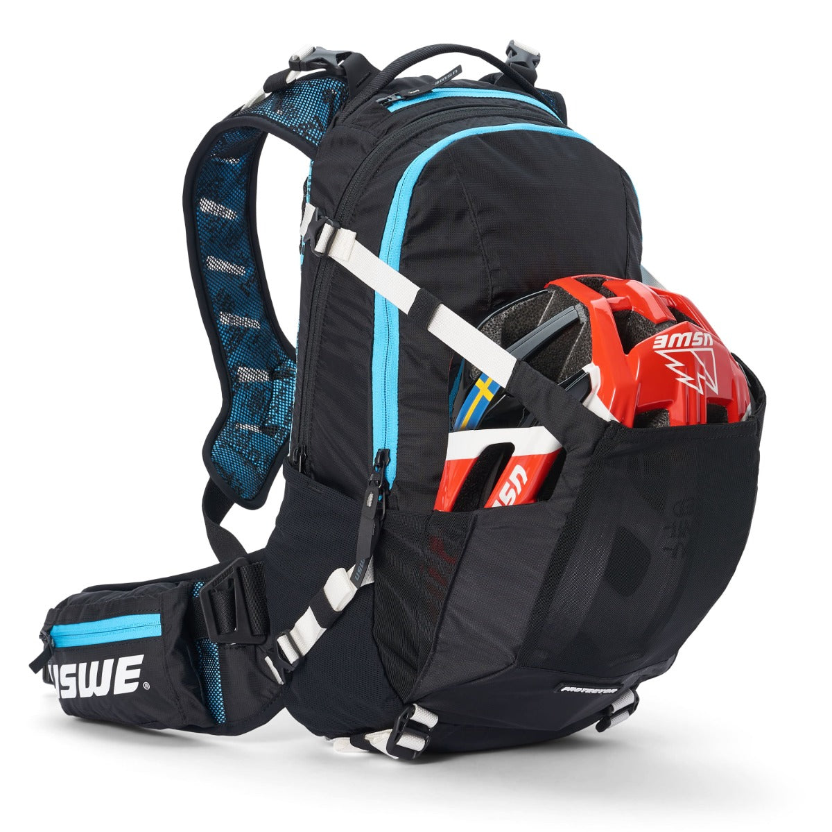 Mochila USWE FLOW 16 L com alça de ombro integrada Preto/Azul