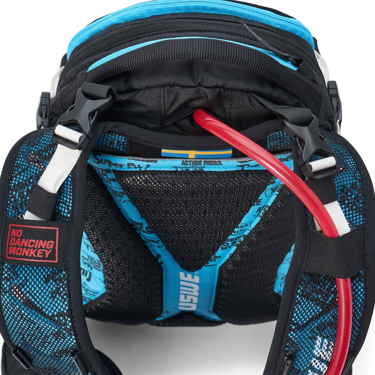Mochila USWE FLOW 16 L com alça de ombro integrada Preto/Azul