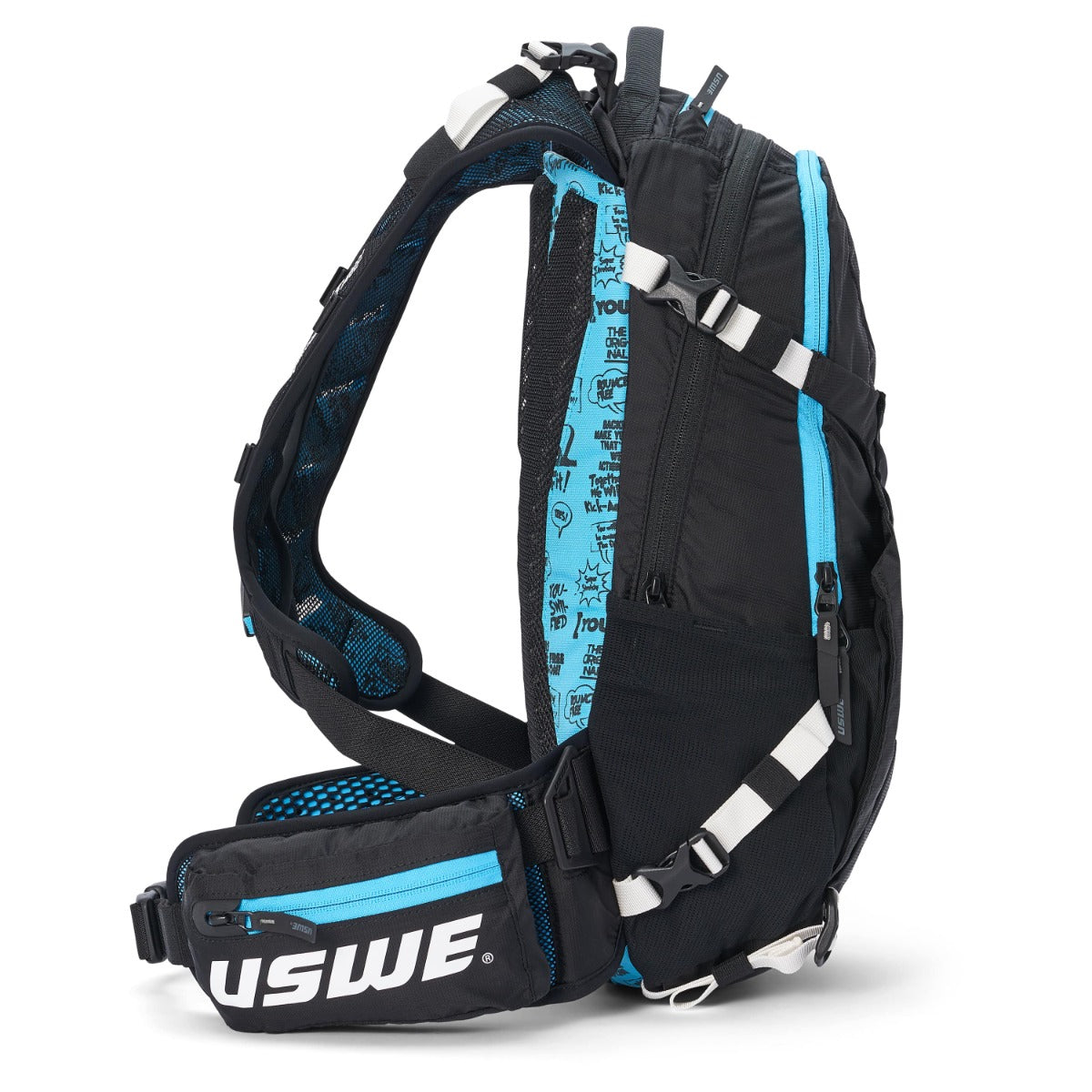 Mochila USWE FLOW 16 L com alça de ombro integrada Preto/Azul