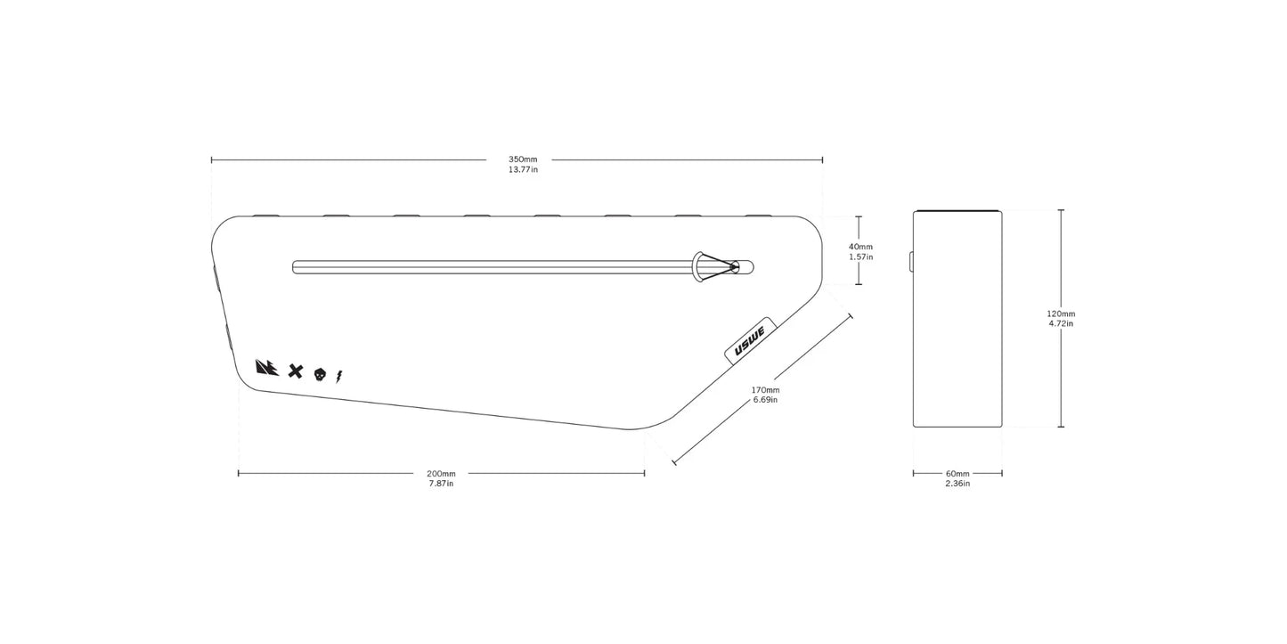 Mala para quadro USWE FRAME TUBE SMALL 2,6 L Preta