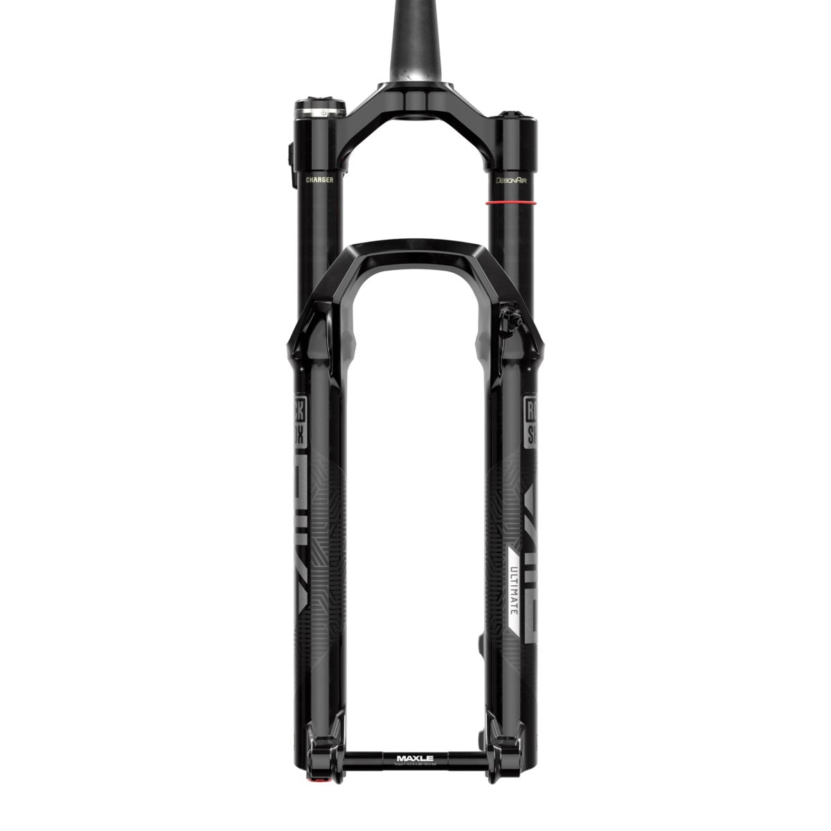 Suspensão dianteira ROCKSHOX PIKE ULTIMATE FLIGHT ATTENDANT preta - vista de frente