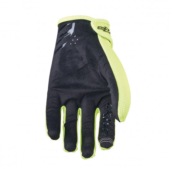 Luvas FIVE XR-RIDE Junior Split Preto/Amarelo Fluorescente