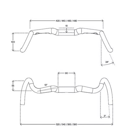 Guiador DEDA GERA ALU 24° POB Finish