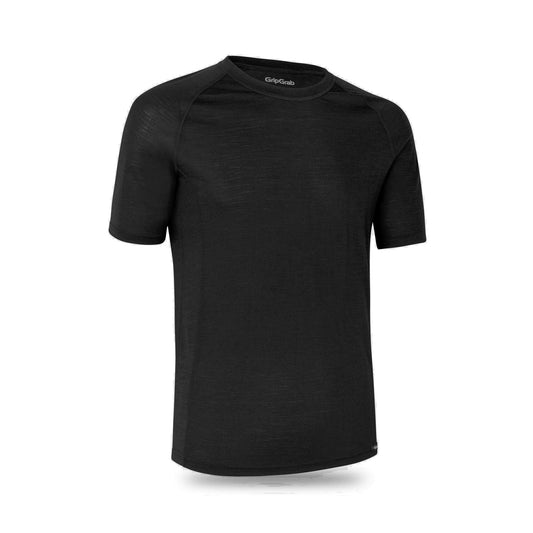 Camisola interior de manga curta GRIPGRAB MISTURA DE MERINO TÉRMICA preta