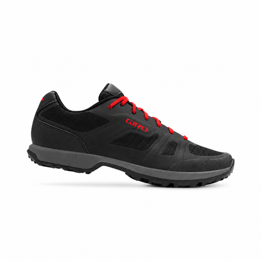 Sapatos de BTT/Gravel GIRO GAUGE pretos/vermelhos — vista lateral exterior