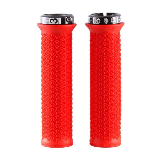 Punhos SB3 LOGO 2 Lock-On 136 mm Vermelho