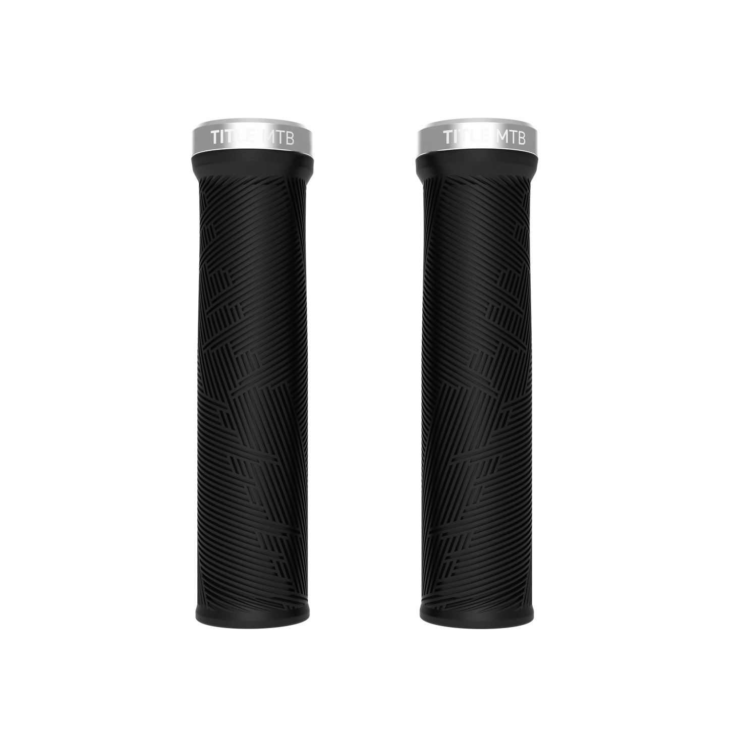 Grips Title MTB FORM Lock-On XL Noir à collier chromé - paire vue de face