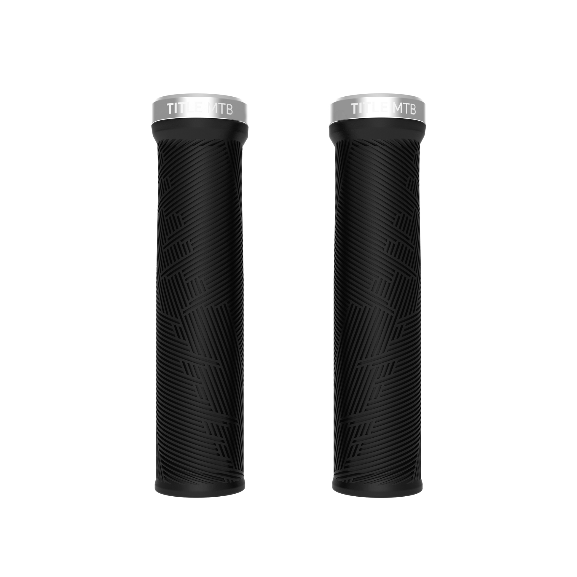 Grips Title MTB FORM Lock-On XL Noir à collier chromé - paire vue de face