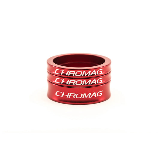 Kit de espaçadores de direção CHROMAG 1"1/8 Vermelho